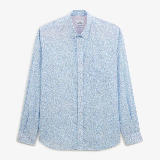 Chemise regular ciel imprimé fleurs