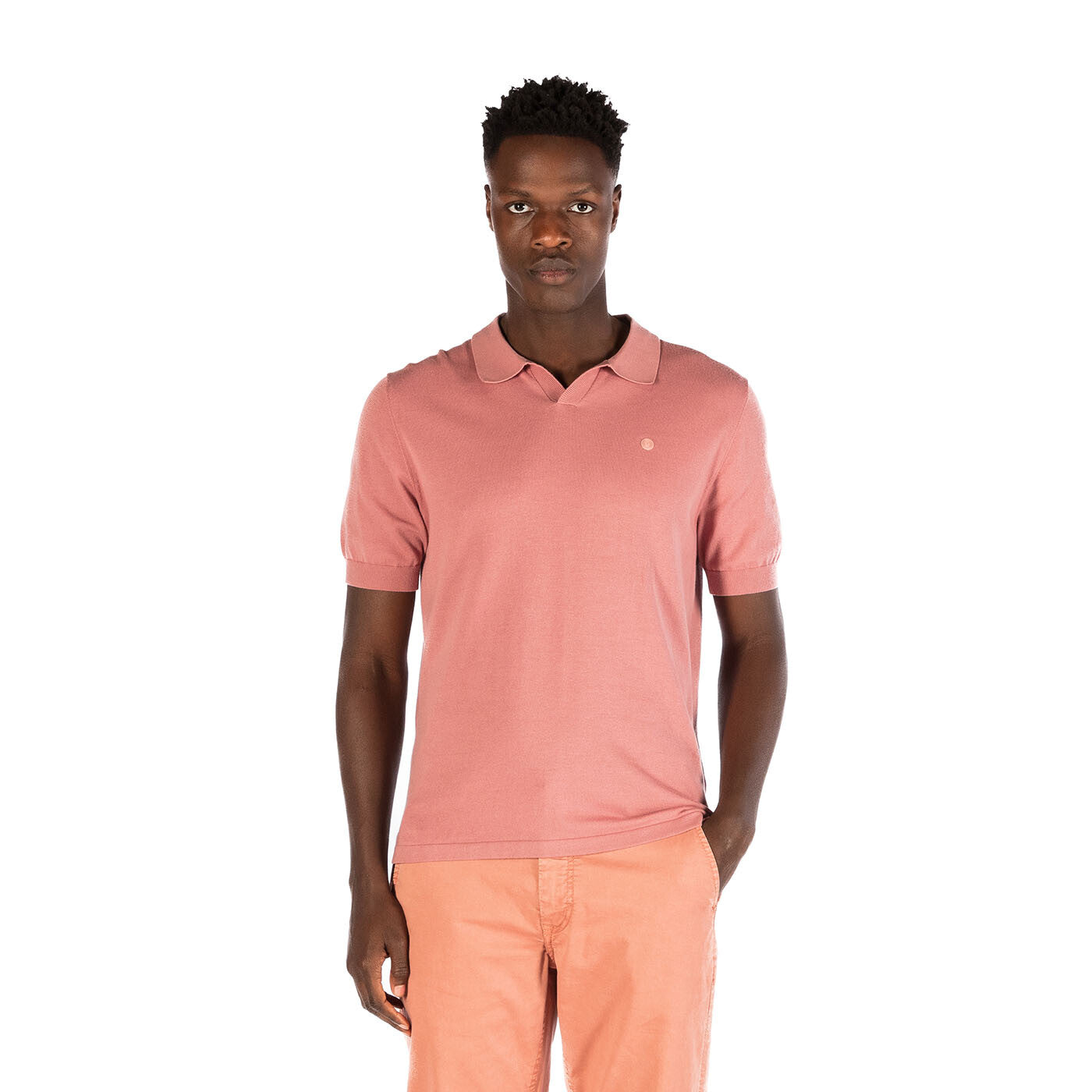 Pull en maille légère Marvin col polo nude