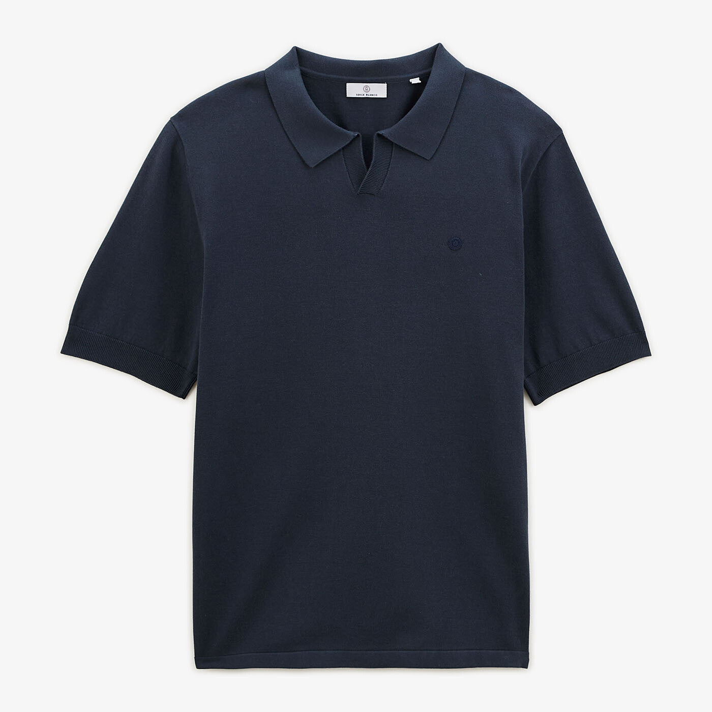 Pull en maille légère Marvin col polo indigo