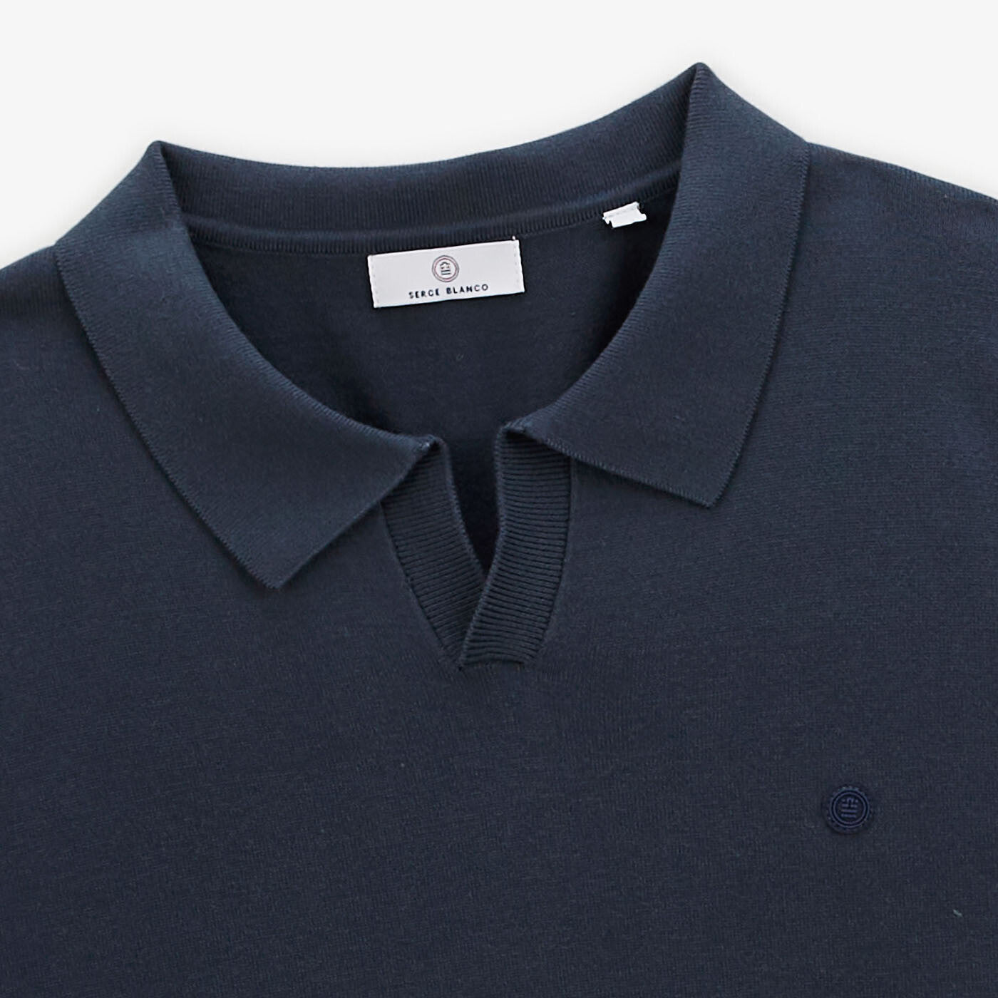 Pull en maille légère Marvin col polo indigo