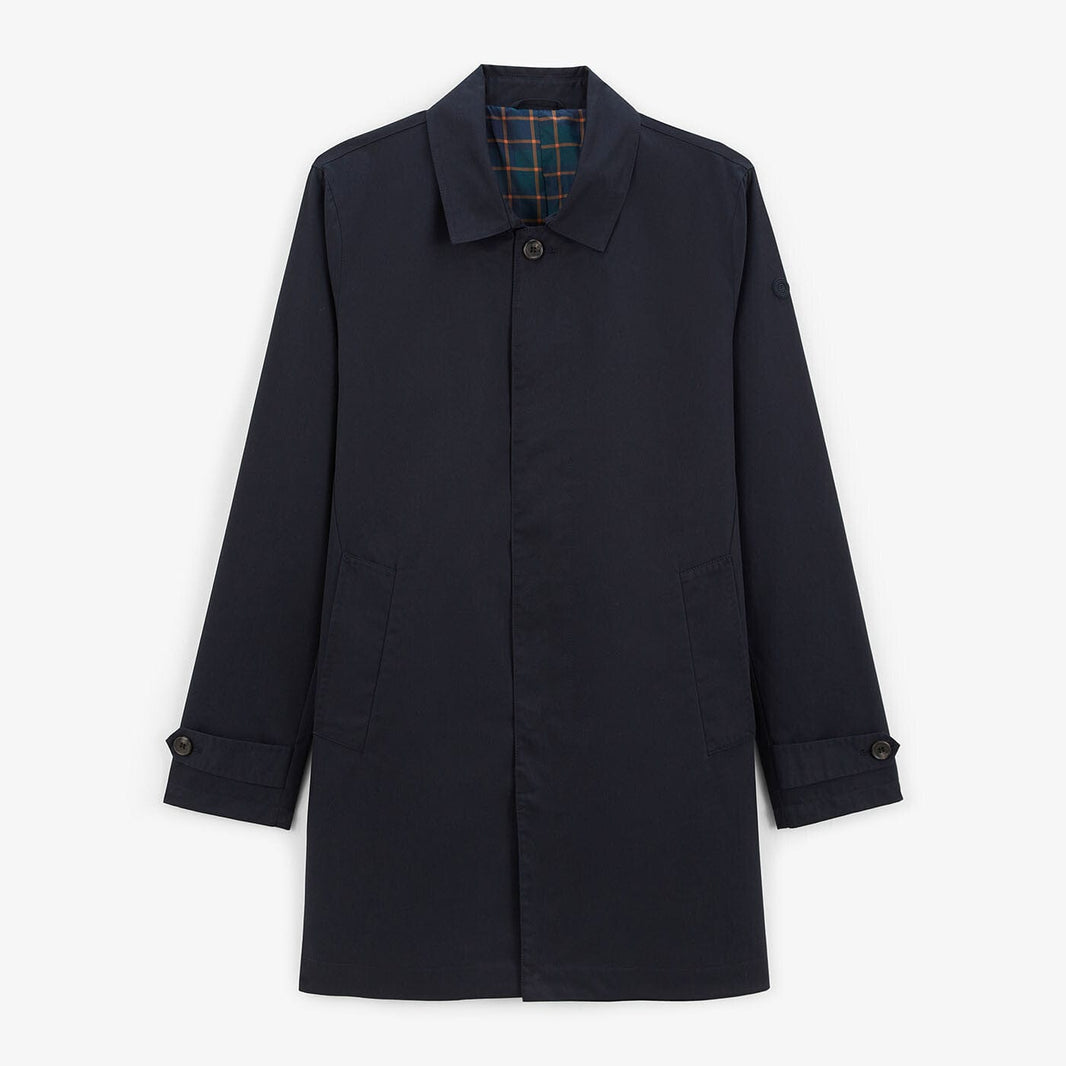 Dunkelblauer Regenmantel