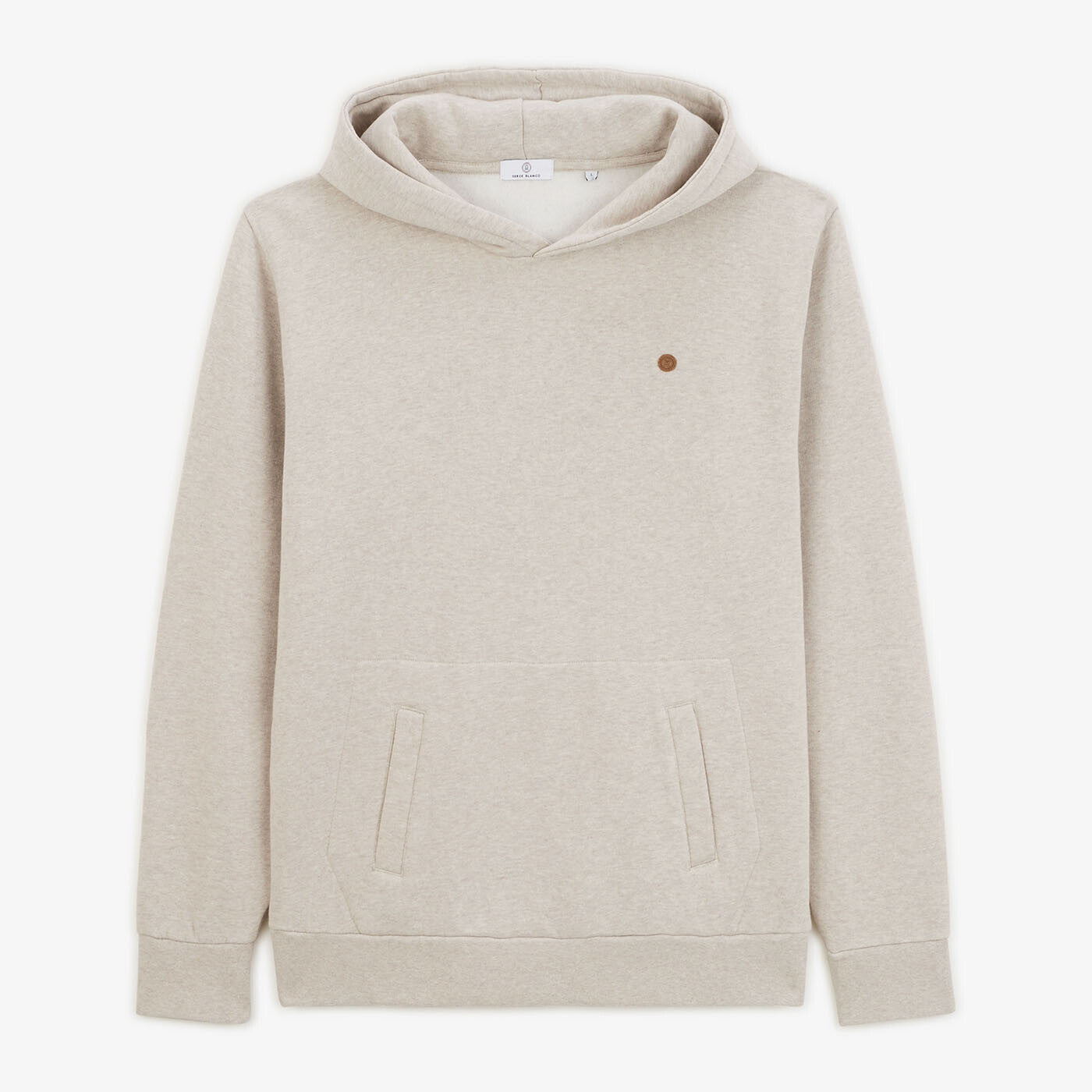 Sweat à capuche Stéphane beige chiné