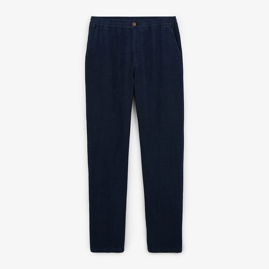 Pantalon 738 en lin bleu foncé