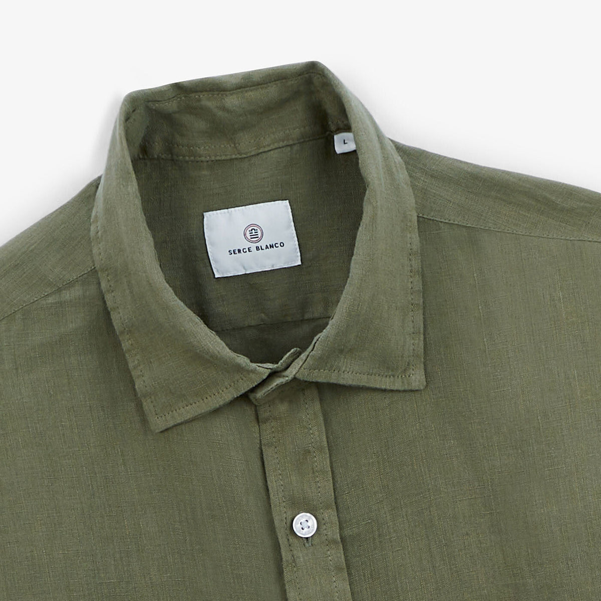 Chemise regular en lin avocat