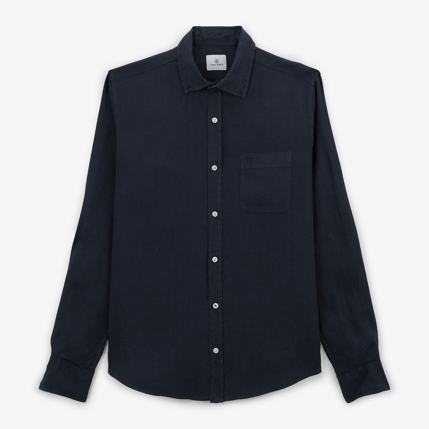 Chemise regular en lin dark navy