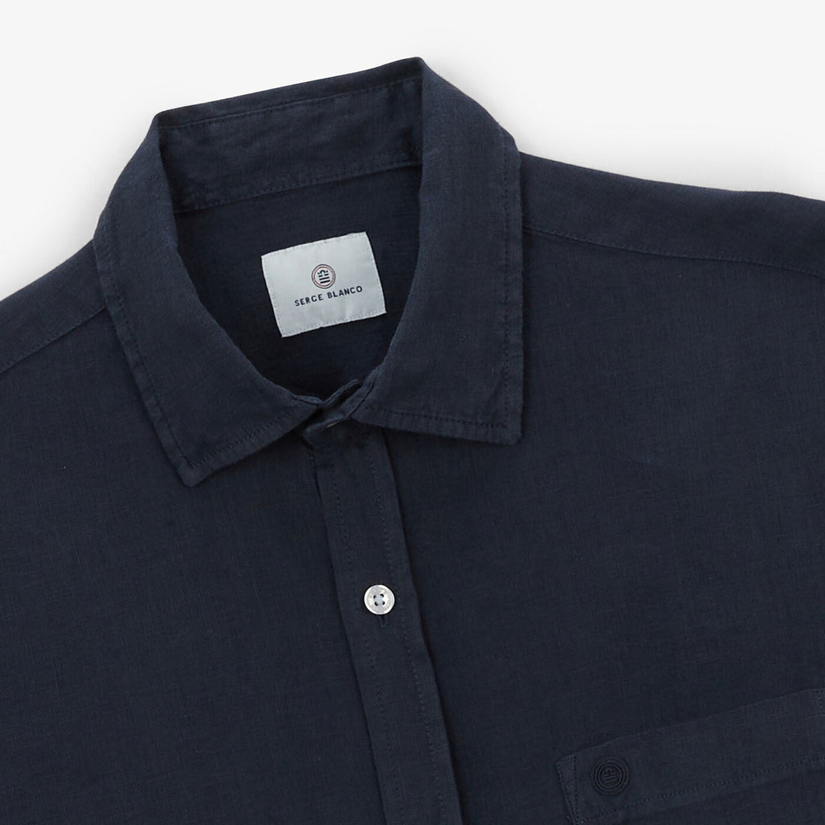 Chemise regular en lin dark navy