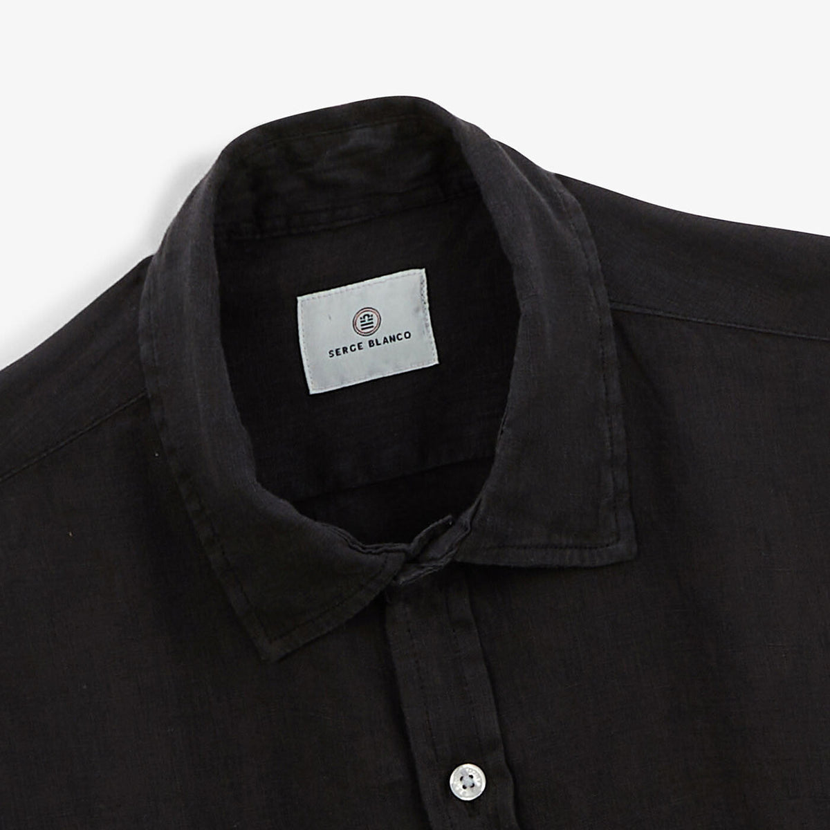 Chemise regular en lin noir