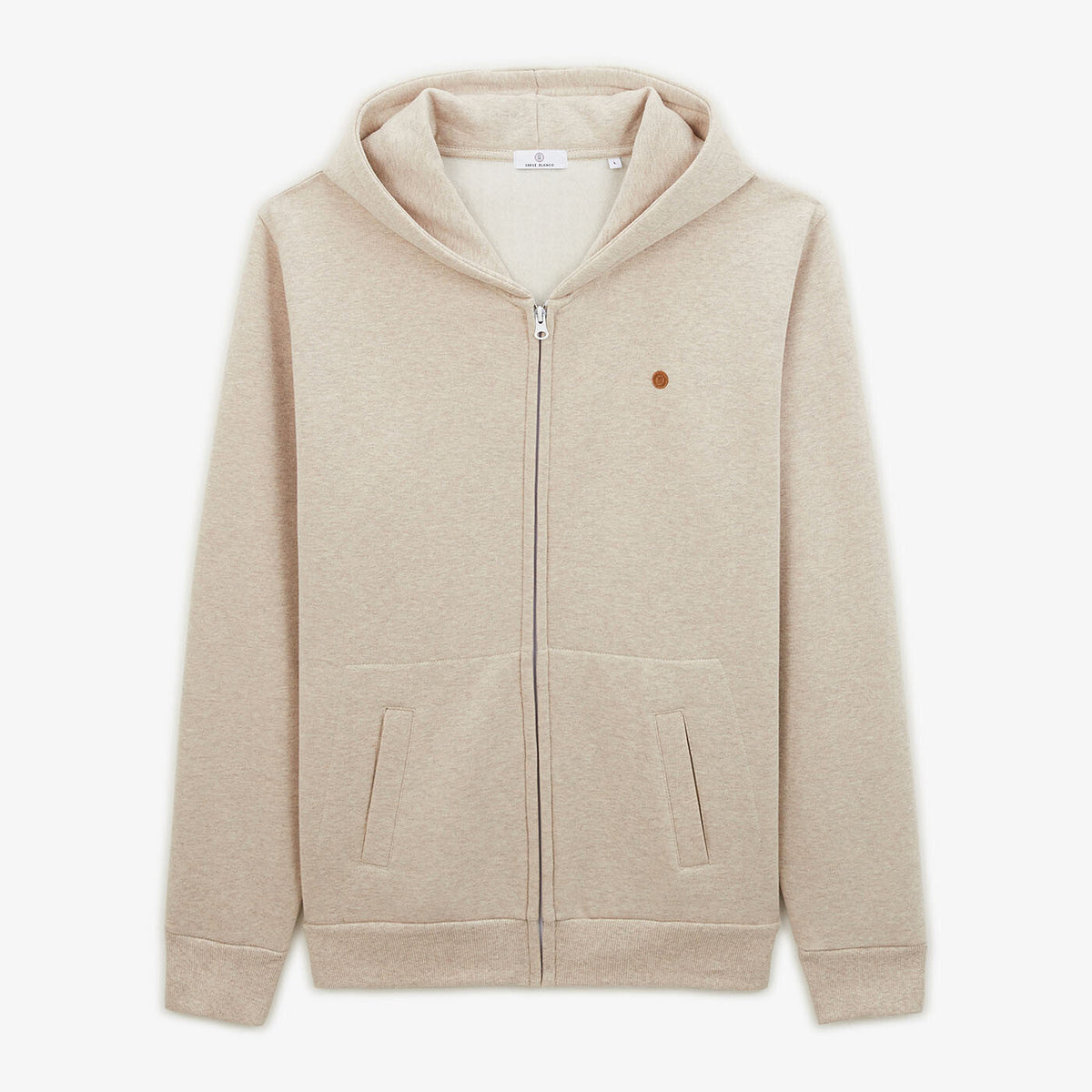 Sweat zippé Stan beige chiné