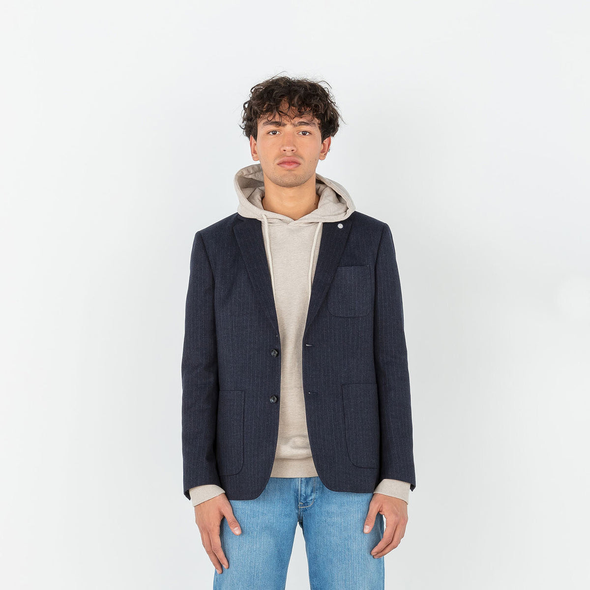 Veste Simon rayée denim