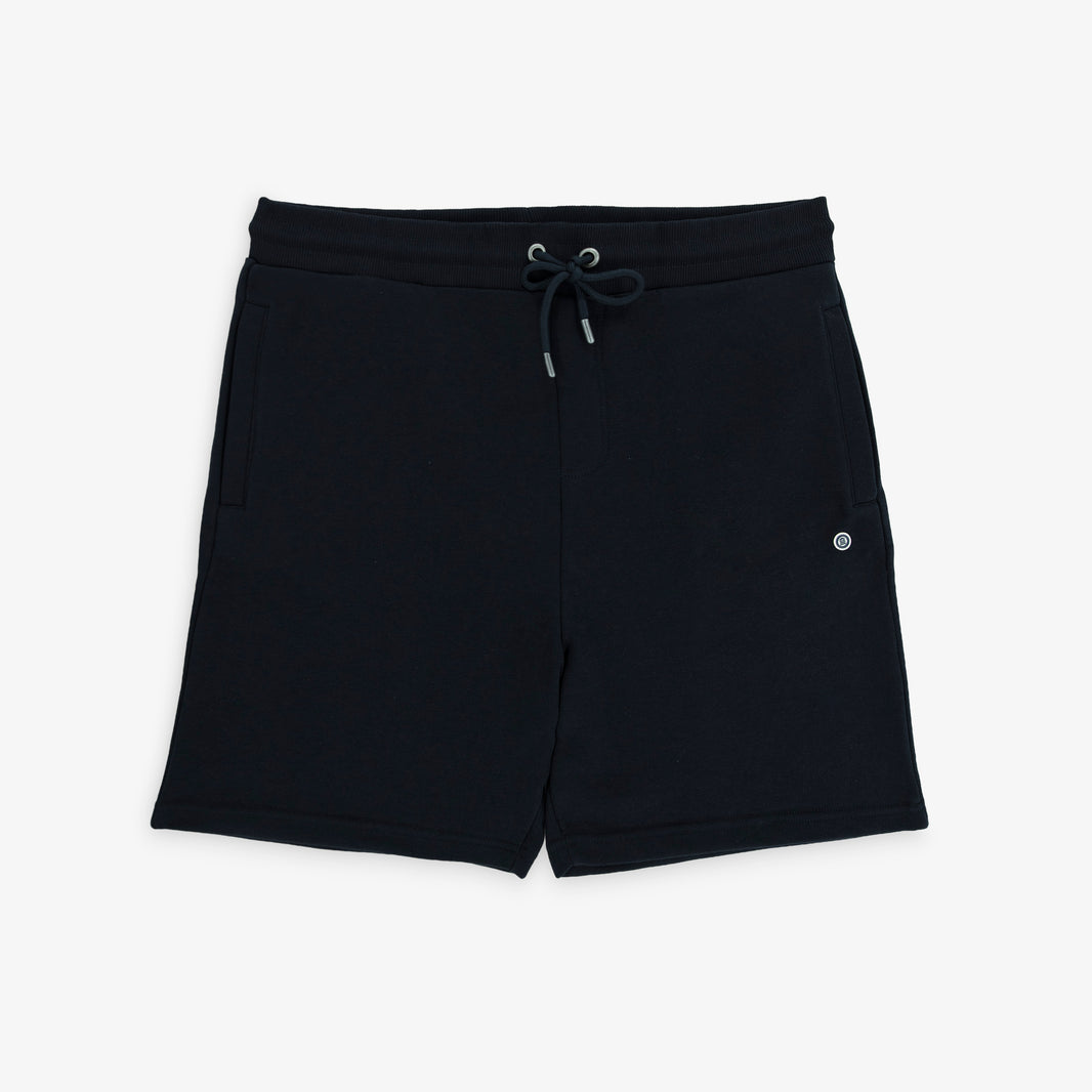 Short en coton molletonné bleu marine