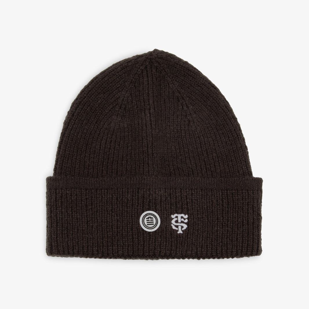 Gorro con vuelta de punto marrón del Stade Toulousain