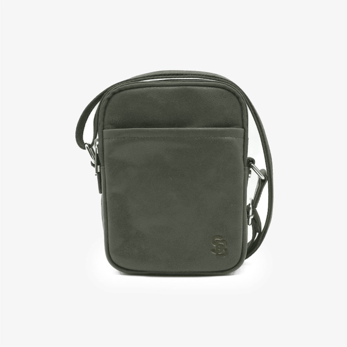 Sacoche bandoulière en cuir de chèvre vert Brooklyn
