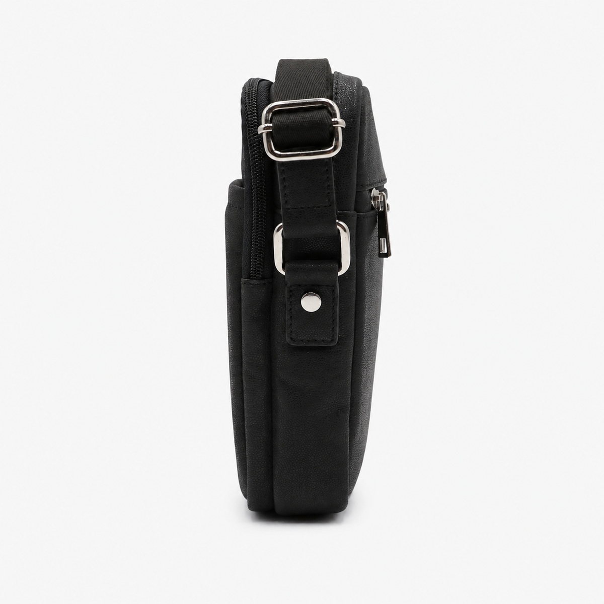 Sacoche bandoulière en cuir de chèvre noir Brooklyn