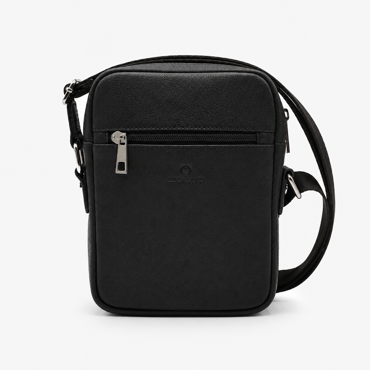 Sacoche bandoulière en cuir de chèvre noir Brooklyn