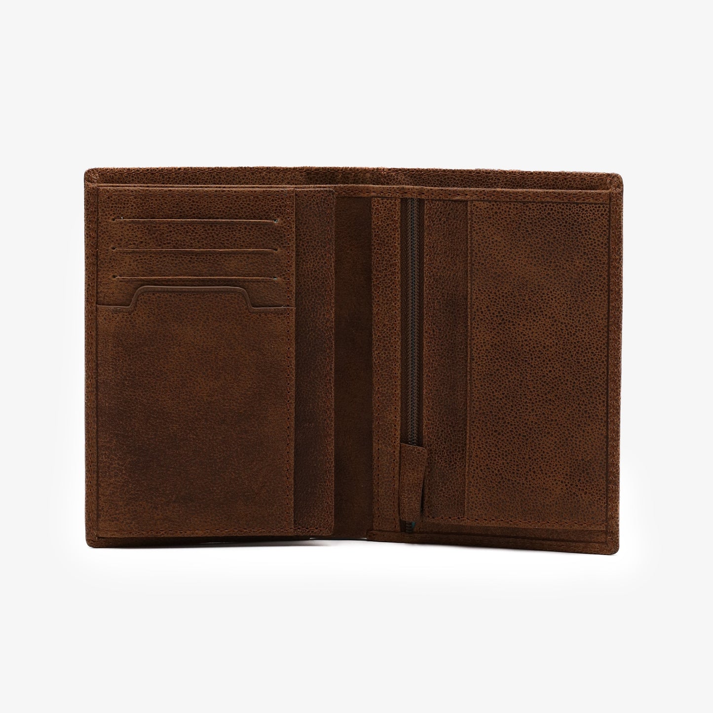 Portefeuille à rabat en cuir marron Brooklin