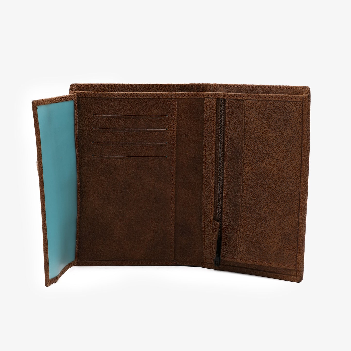 Portefeuille à rabat en cuir marron Brooklin