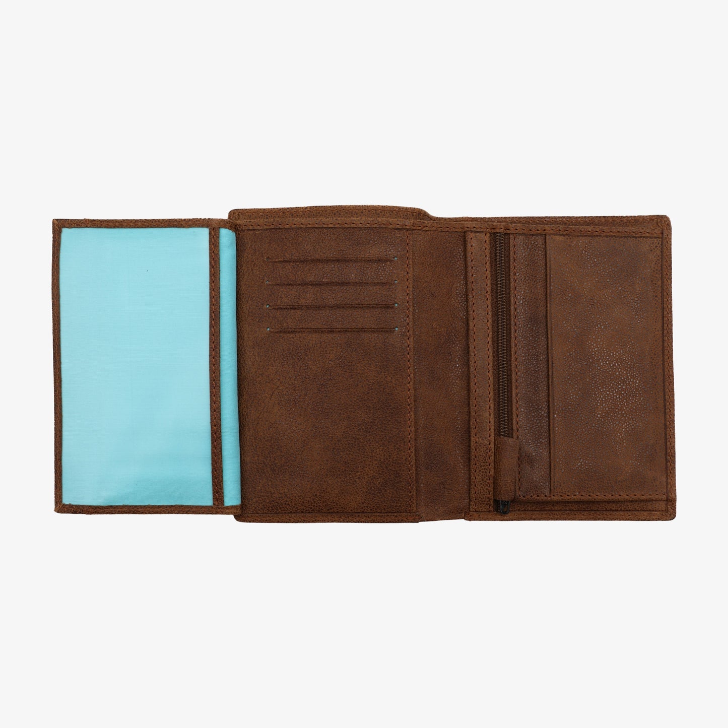 Portefeuille à rabat en cuir marron Brooklin