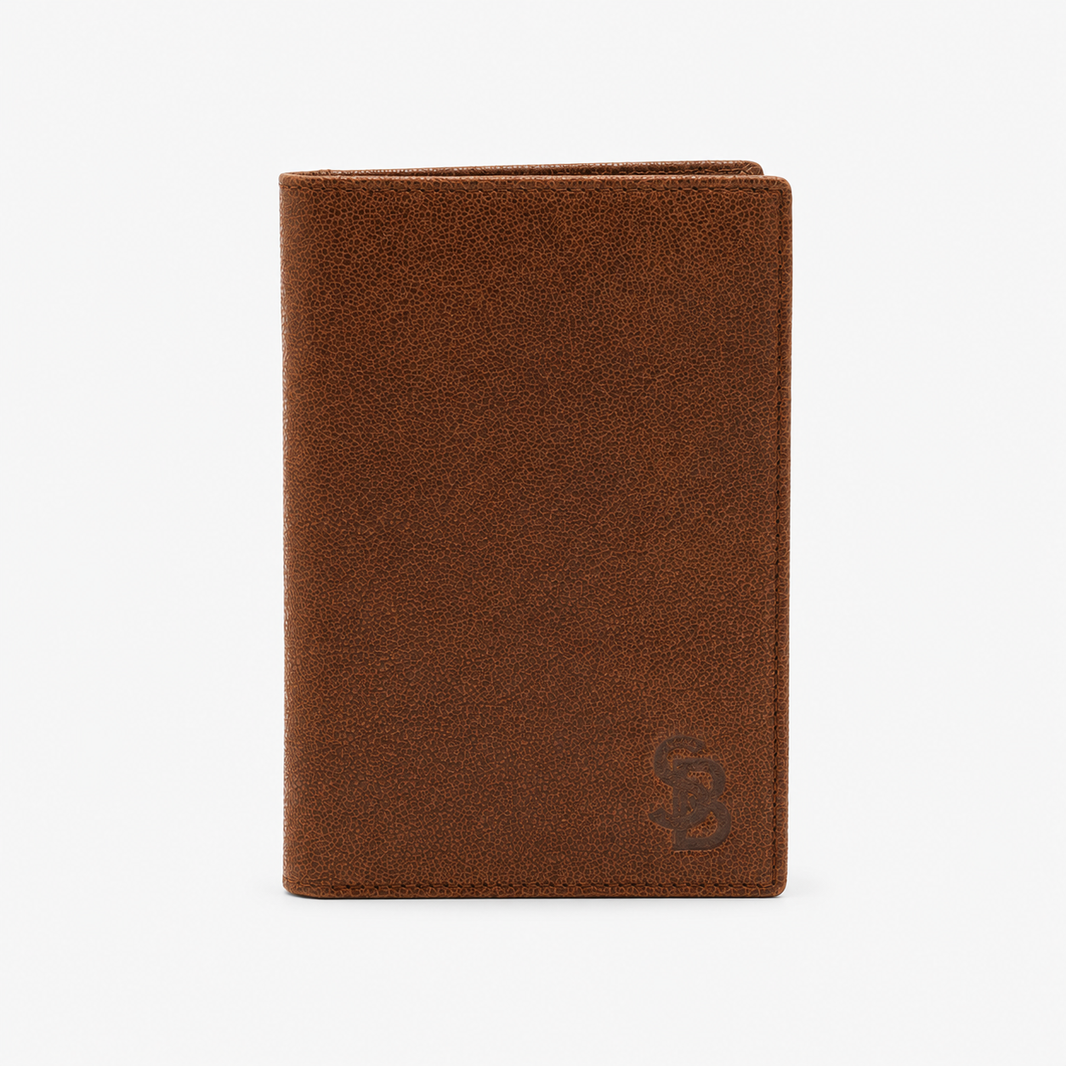 Portefeuille verticale en cuir marron Brooklin