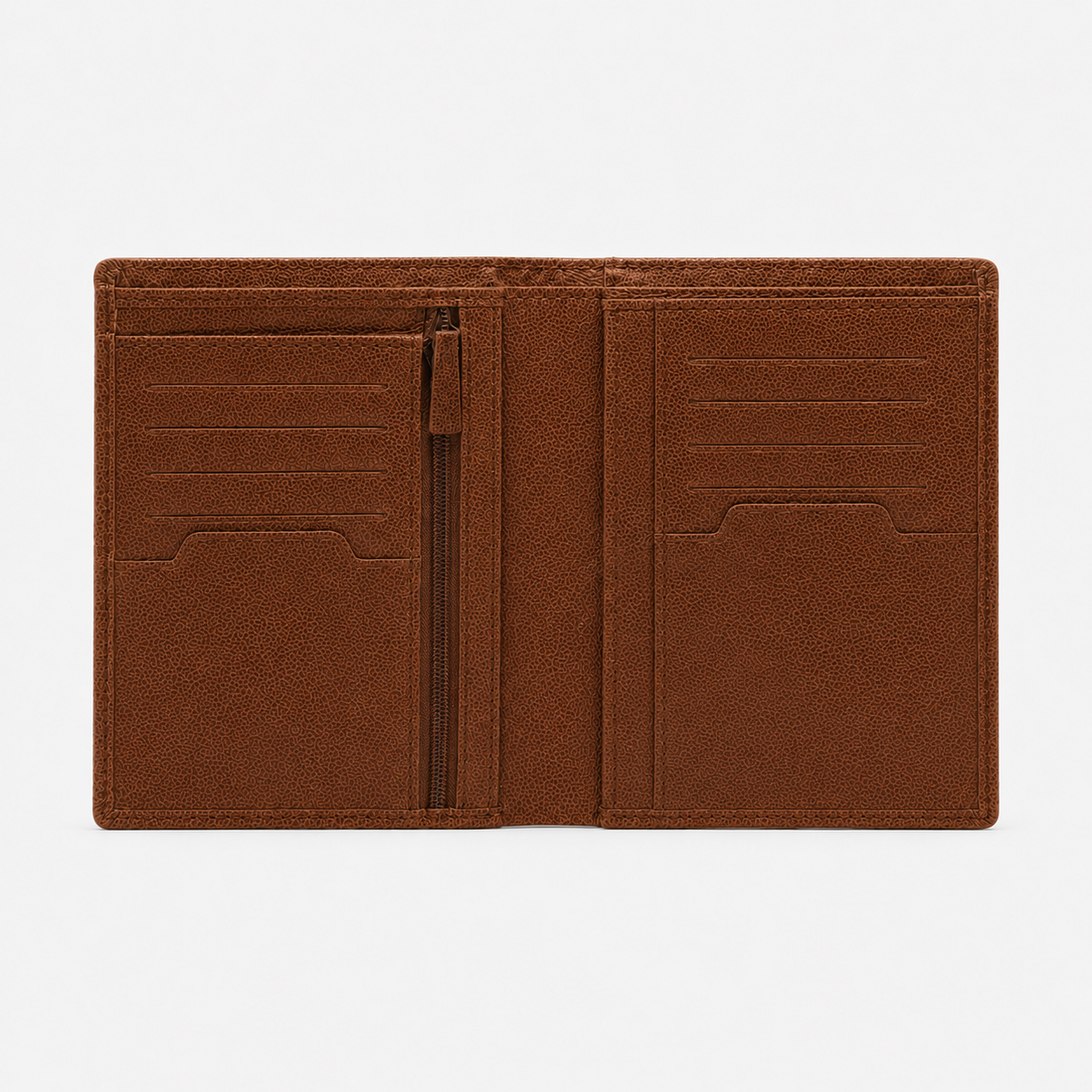 Portefeuille verticale en cuir marron Brooklin