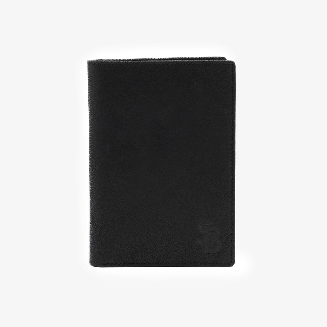 Portefeuille vertical en cuir noir Brooklin
