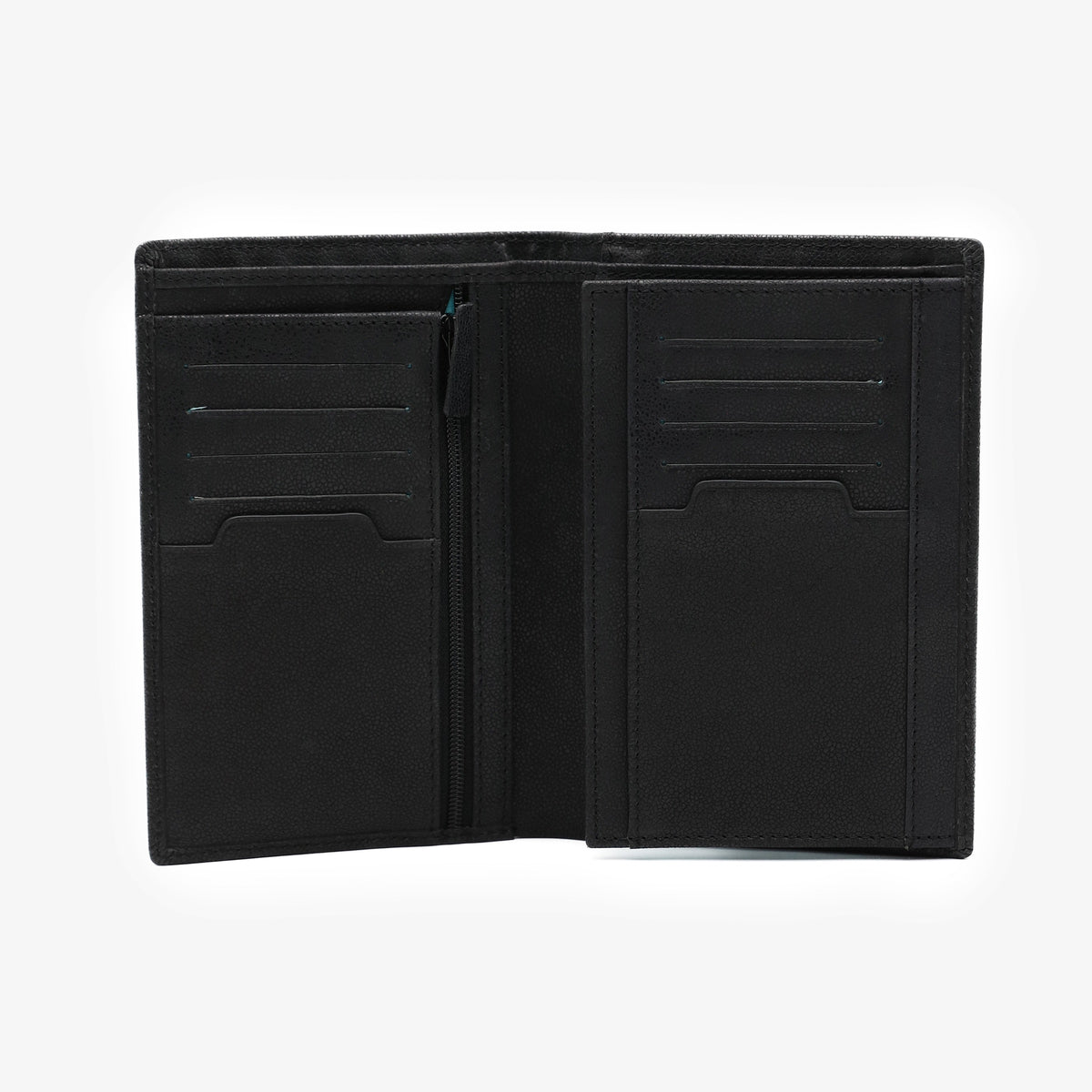 Portefeuille vertical en cuir noir Brooklin