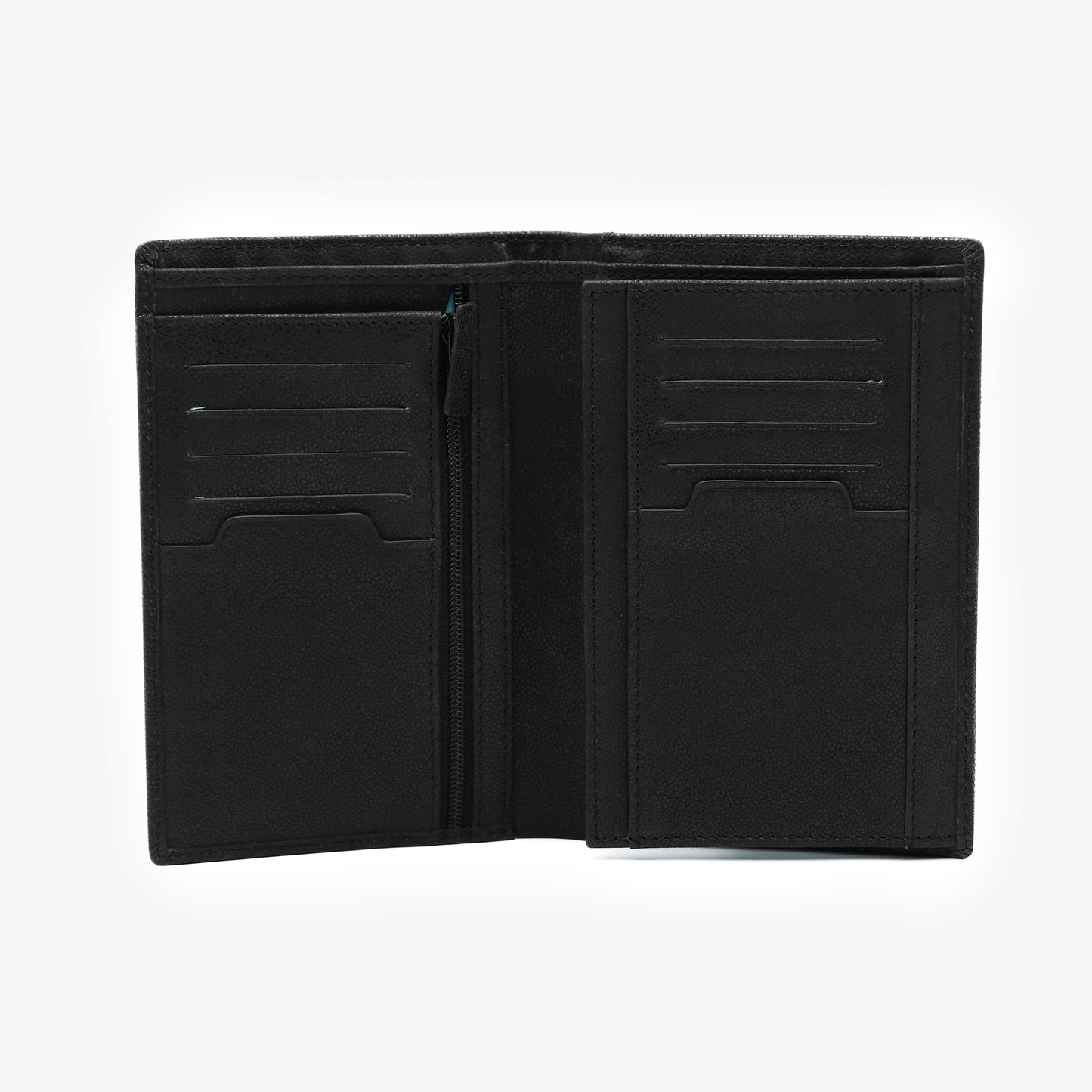 Portefeuille vertical en cuir noir Brooklin