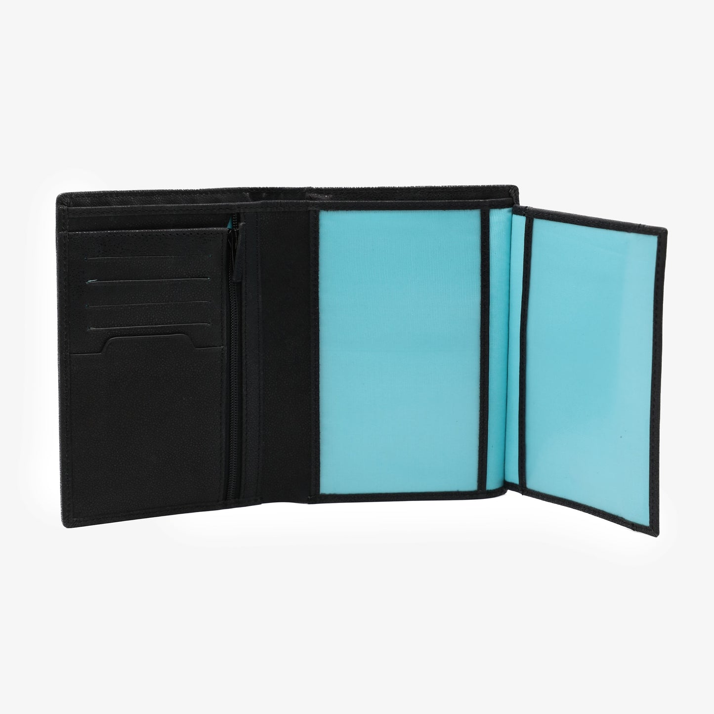 Portefeuille vertical en cuir noir Brooklin