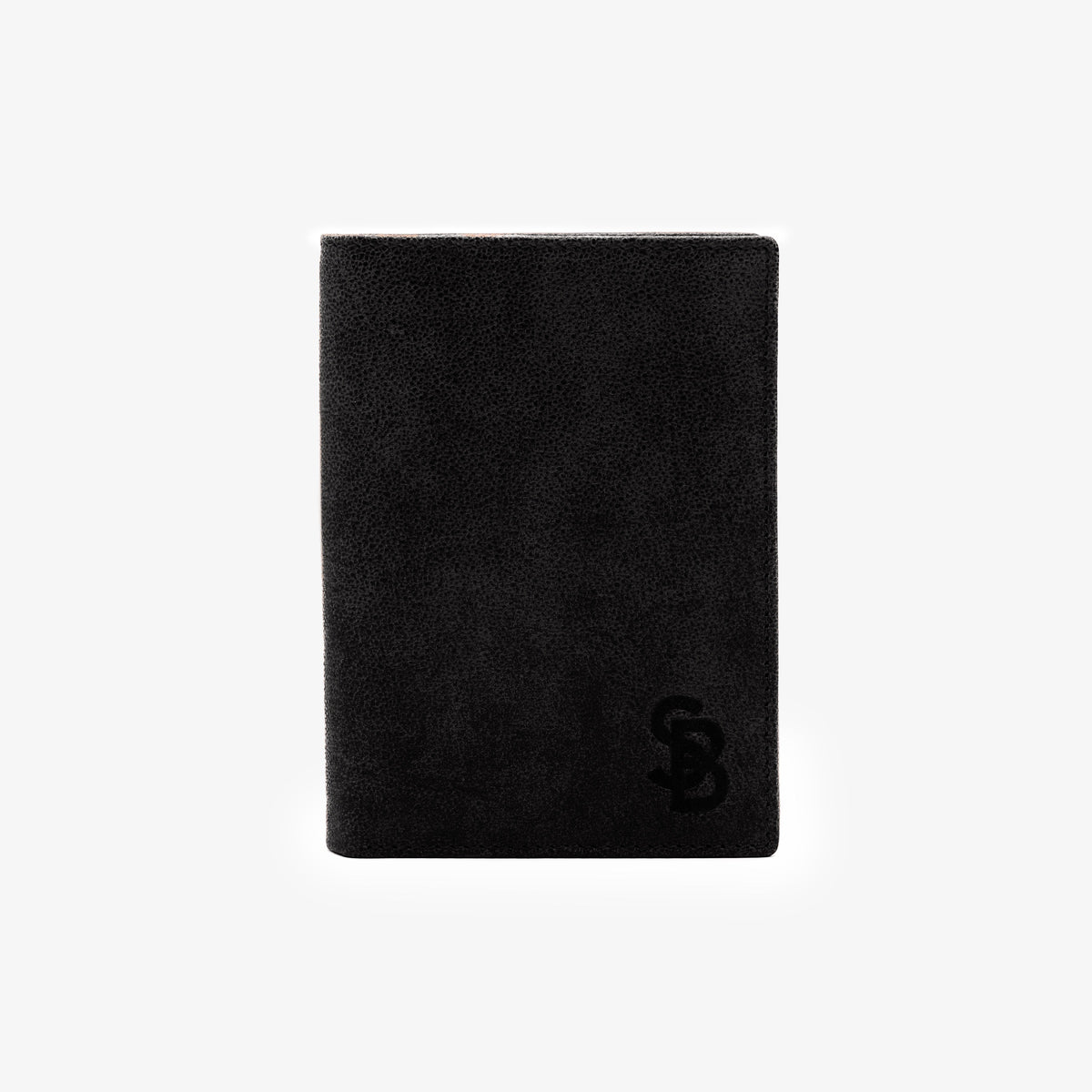 Cartera con solapas de piel de cabra negra «Brooklyn»