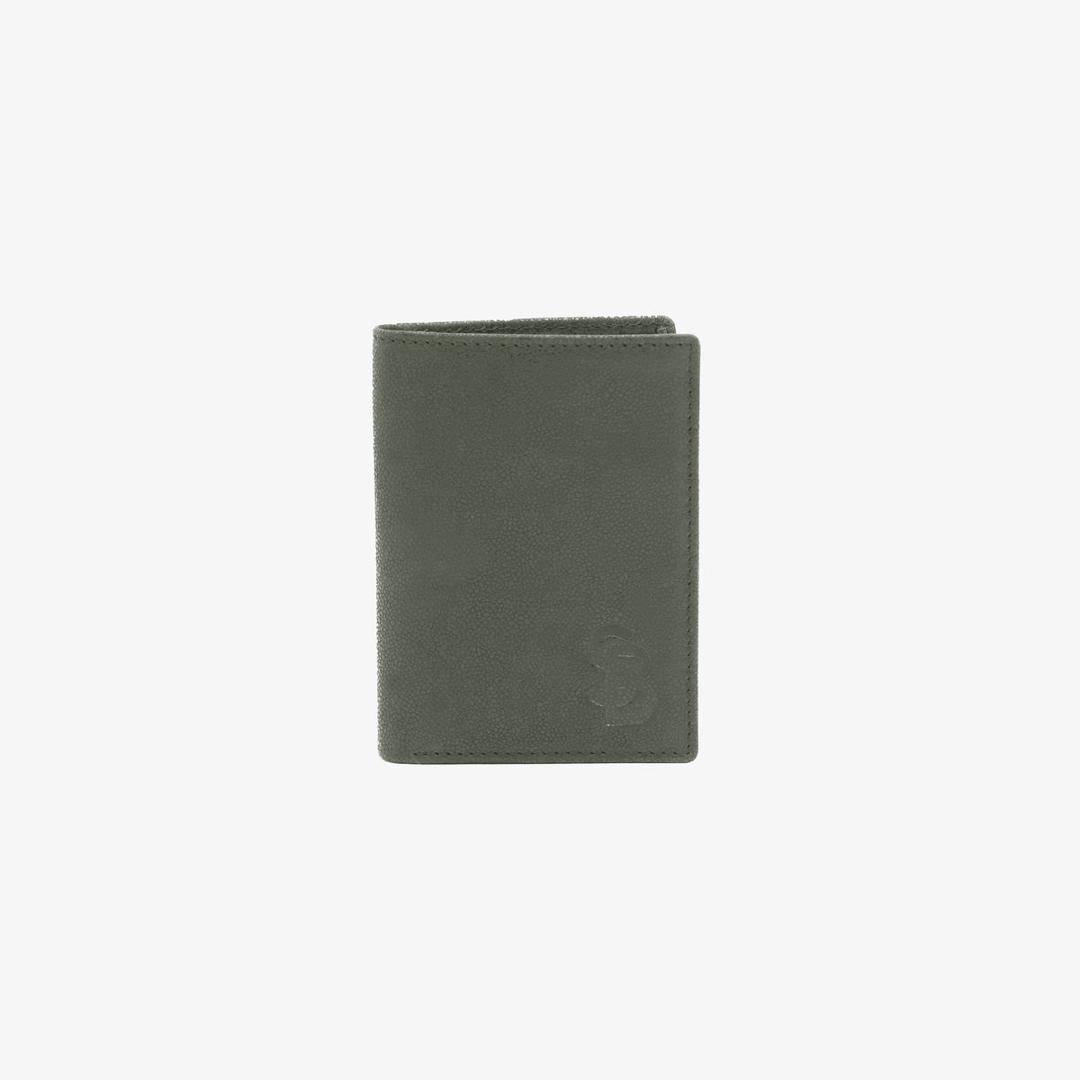 Porte-cartes pliant en cuir de chèvre vert Brooklyn