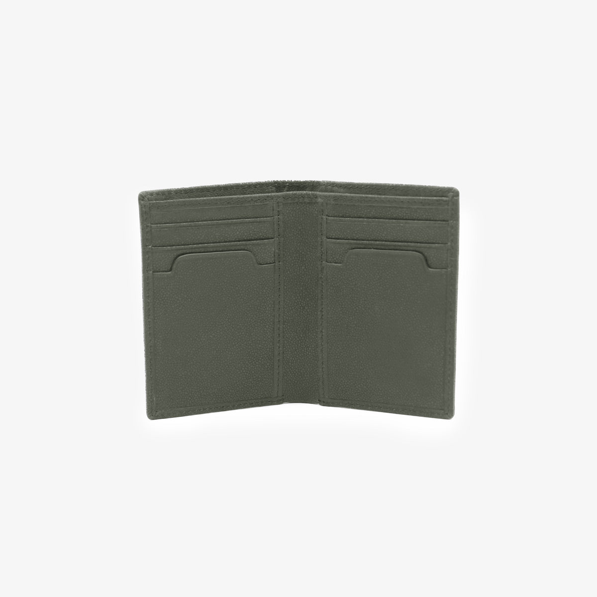 Porte-cartes pliant en cuir de chèvre vert Brooklyn
