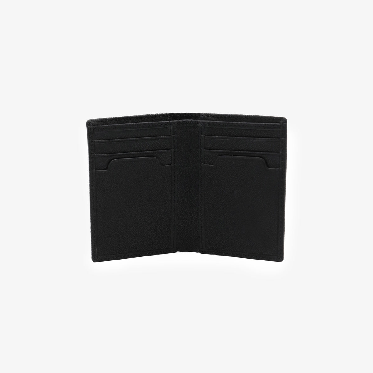 Porte-cartes pliant en cuir de chèvre noir Brooklyn