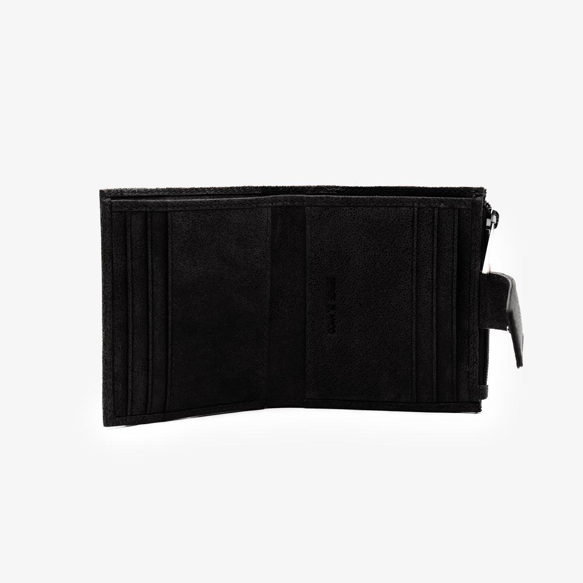 Porte-monnaie à patte en cuir de chèvre noir Brooklyn
