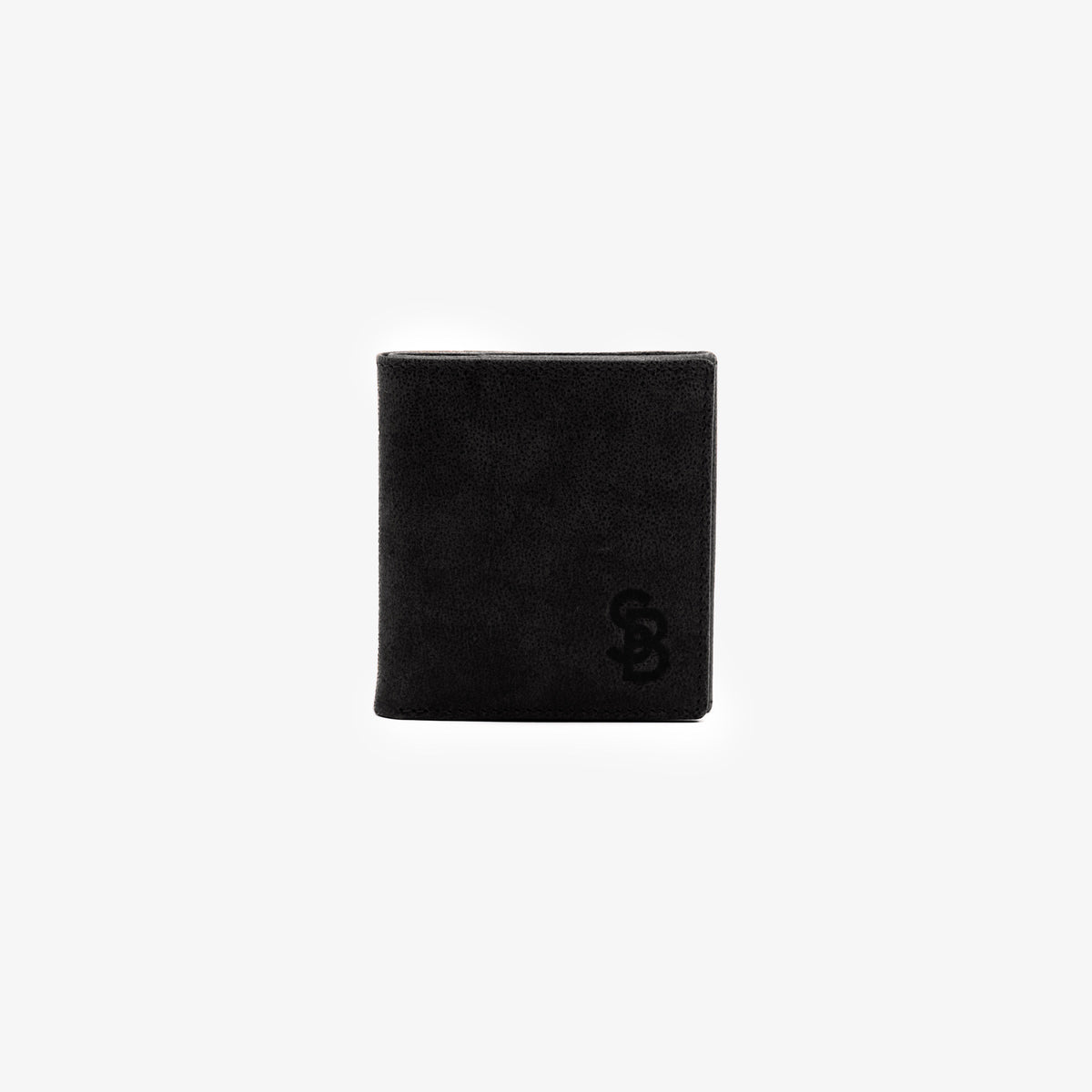 Porte-monnaie à rabat en cuir de chèvre noir Brooklyn