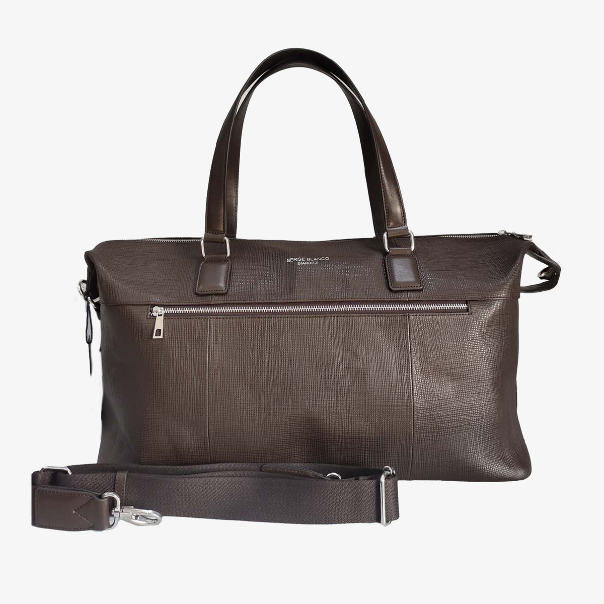 Reisetasche aus dunkelbraunem Rindsleder „Biarritz“