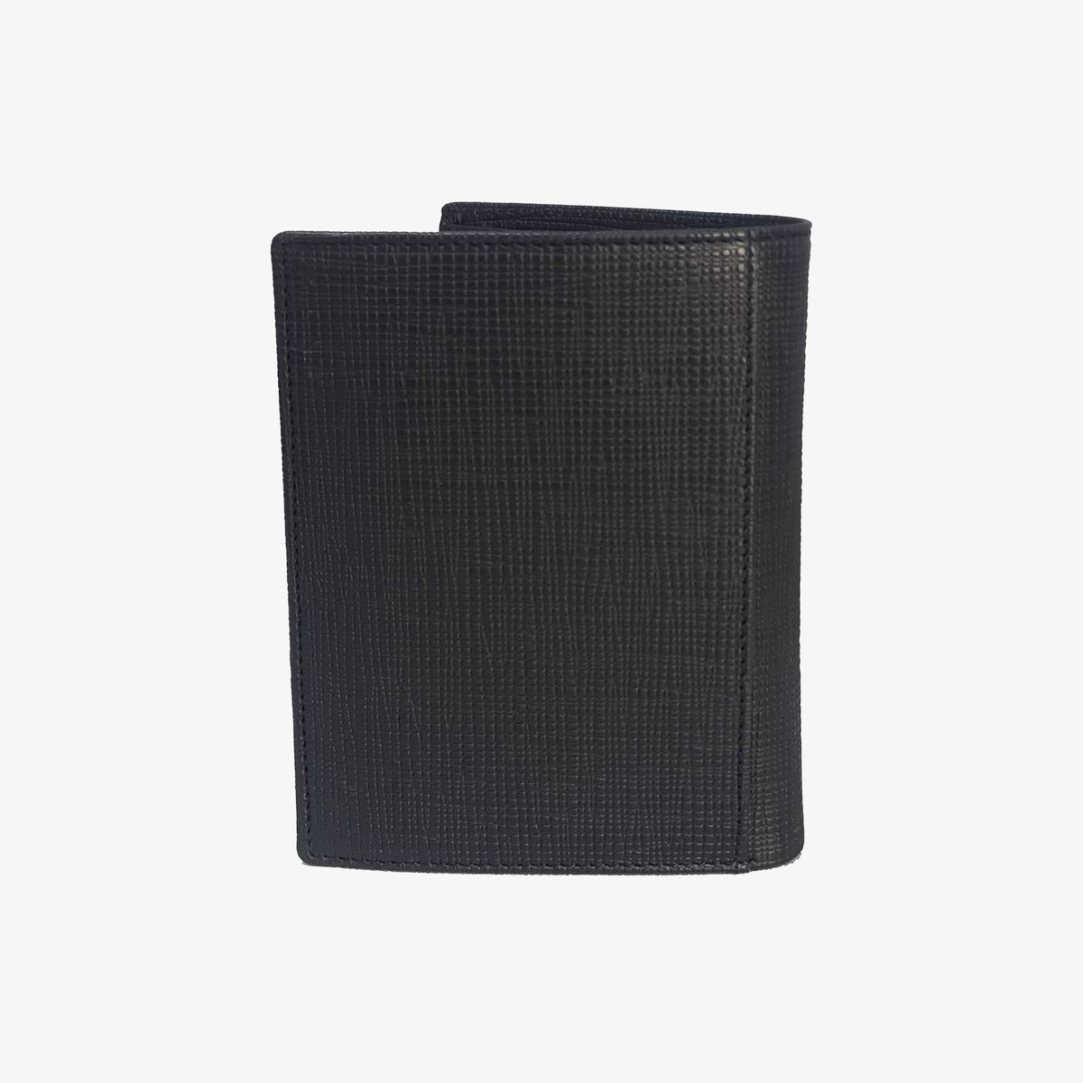 Portefeuille vertical en cuir de vachette bleu marine foncé Biarritz