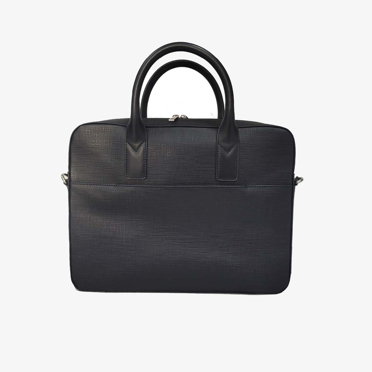 Sac ordinateur 14 pouces en cuir de vachette bleu marine foncé Biarritz