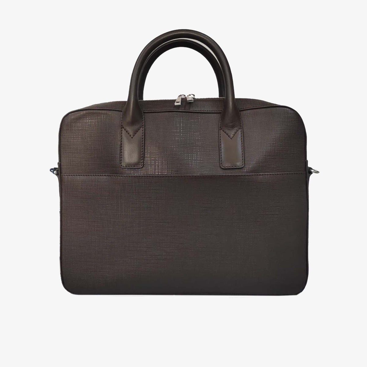 14-inch laptoptas van donkerbruin rundleer, model Biarritz