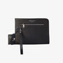 Pochette tablette en cuir et toile canvas bleu marine foncé Biarritz