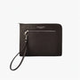 Custodia per tablet in pelle e tela canvas marrone scuro Biarritz