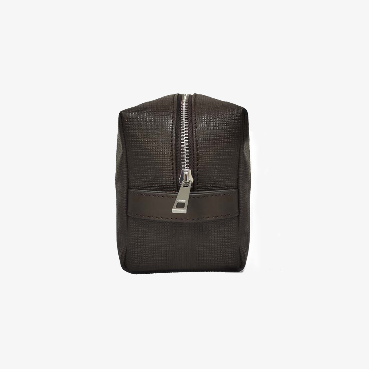 Trousse de toilette en cuir de vachette marron foncé Biarritz