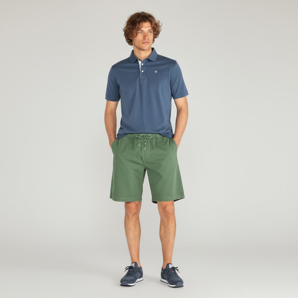 Bermuda rugby 201 confort élastiqué vert menthe Serge Blanco