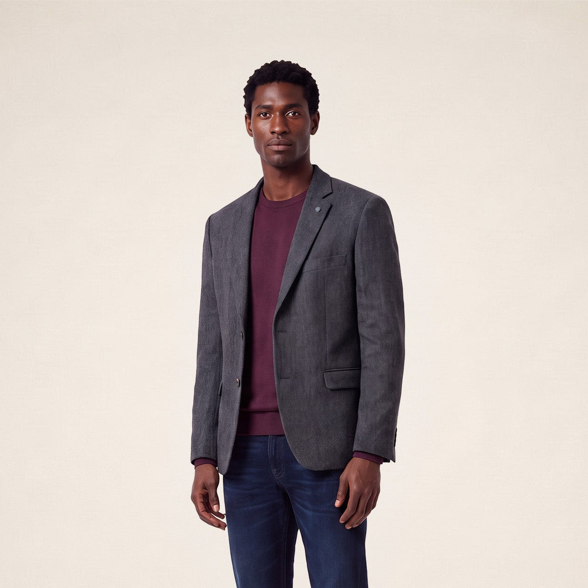 Blazer laine mélangée encre