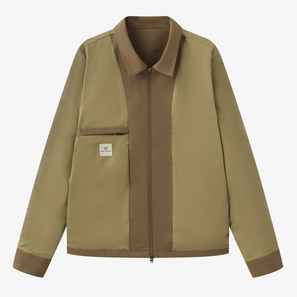 Domi Men's Taupe Bi-Stretch Jacket in Blanco Twill