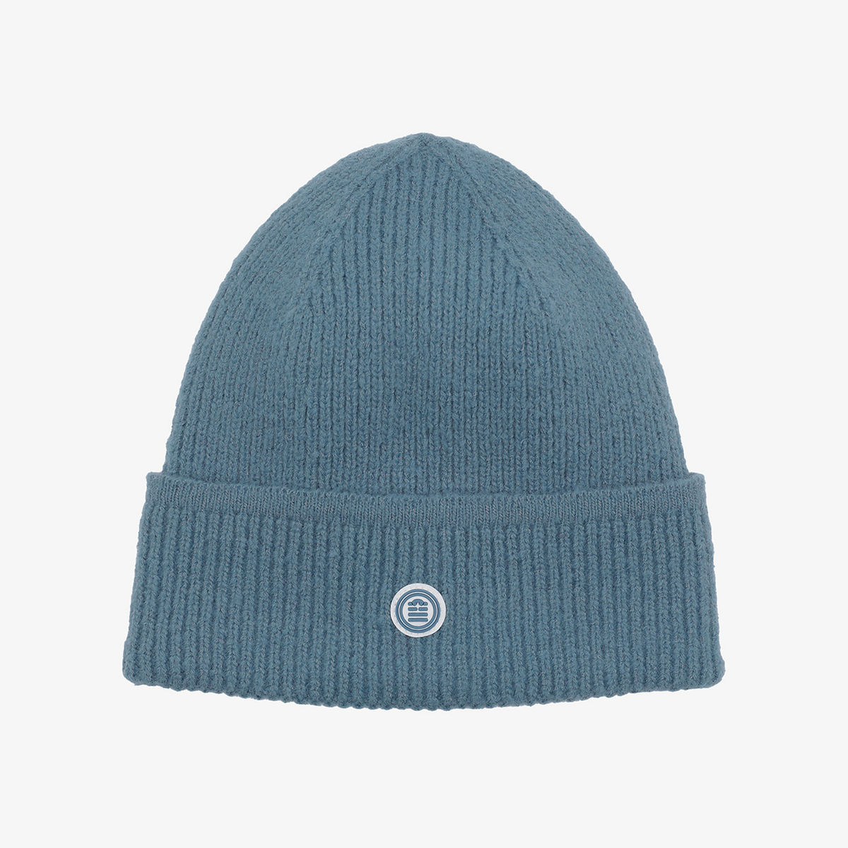 Bonnet côtelé en maille bleu lupin serge blanco