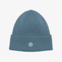 Bonnet côtelé en maille bleu lupin serge blanco