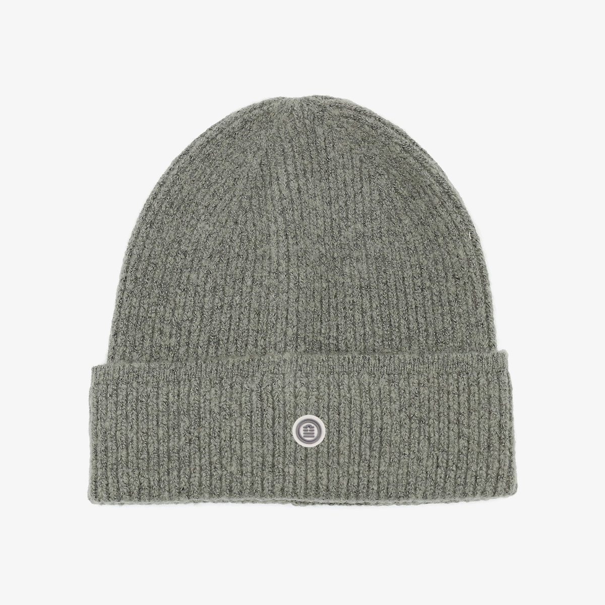 Bonnet côtelé en maille gris chiné serge blanco 