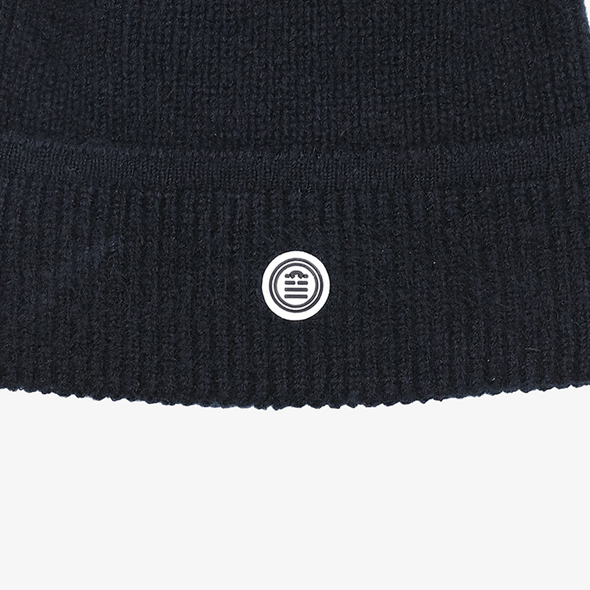 Bonnet côtelé en maille noir serge blanco 