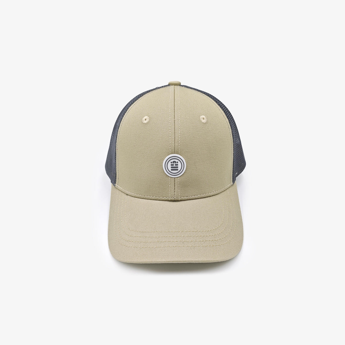 Casquette trucker beige travertin et gris