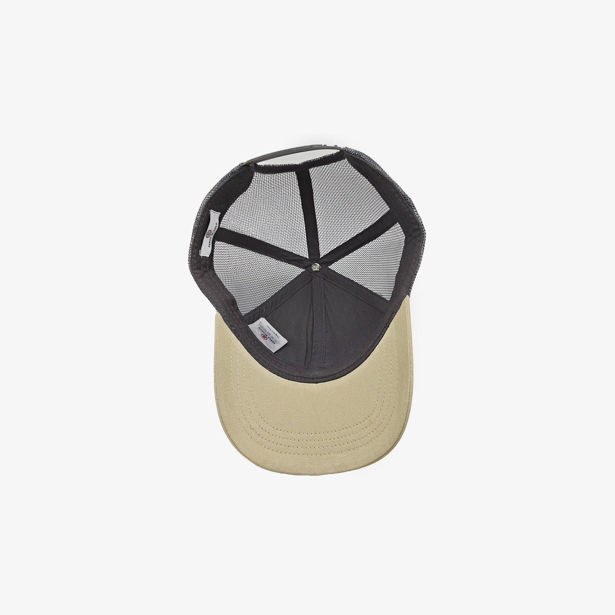 Casquette trucker beige travertin et gris