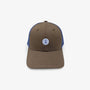 Casquette trucker marron et bleu roi